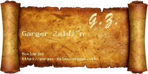 Garger Zalán névjegykártya